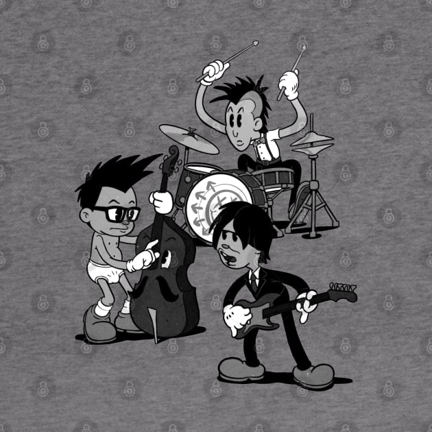 Blink 1932 punk band in 1930s rubber hose style cuphead by Kevcraven